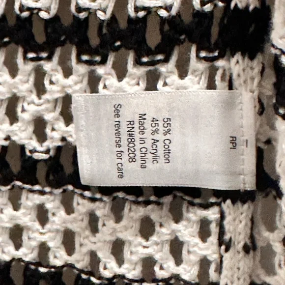 Nine West Striped Black and White Women's Sweater - Picture 6 of 6